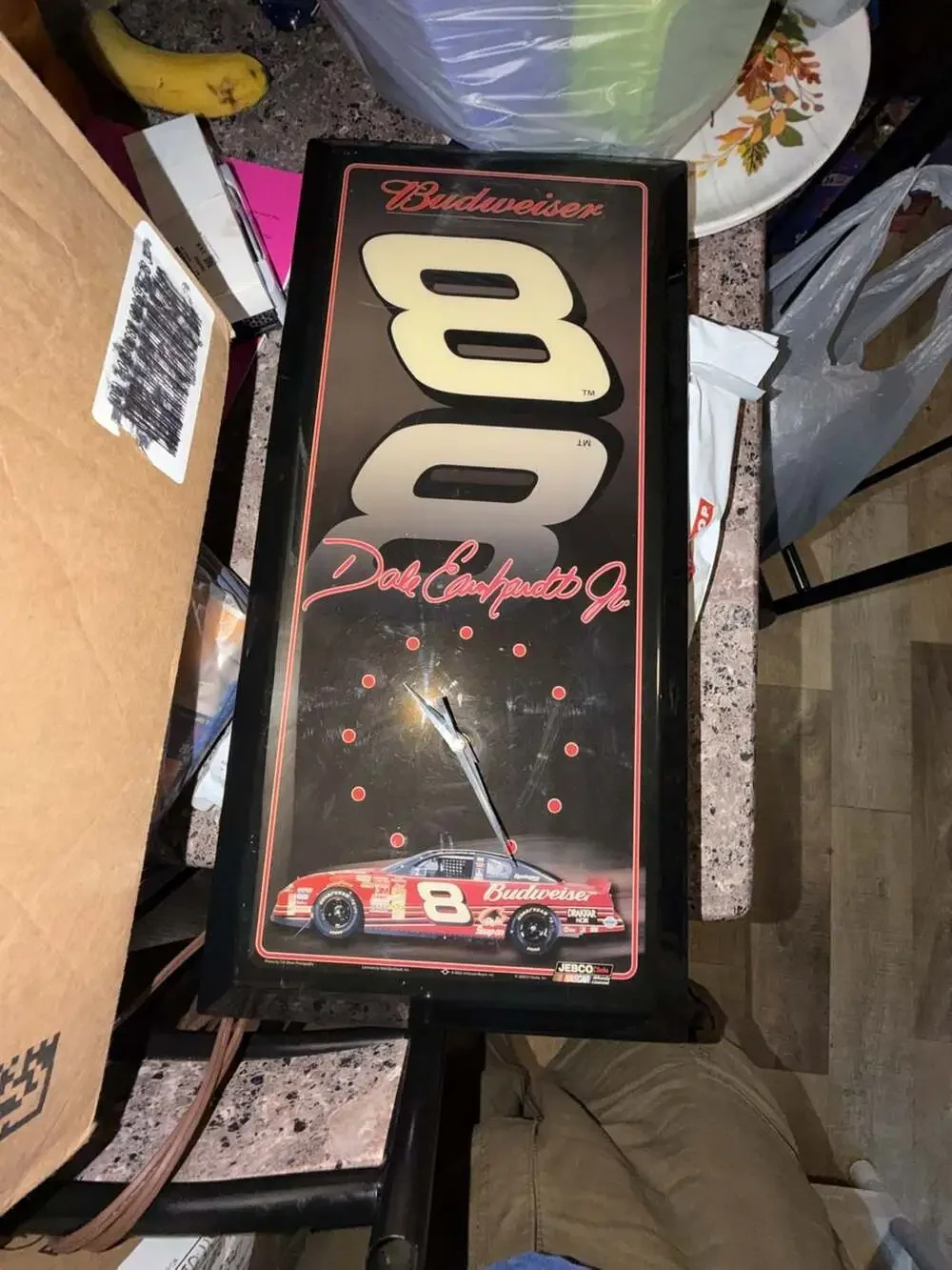 Vintage 2002 Dale Earnhardt Jr. Budweiser NASCAR Wall Clock by Jebco (ticks)